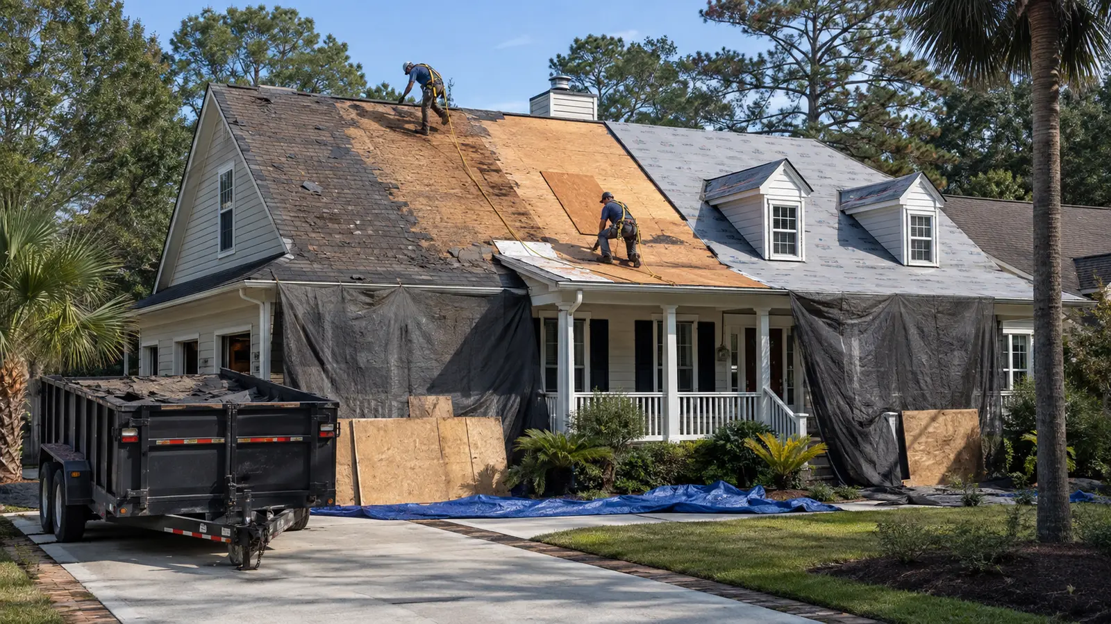 05 roof tear off and deck inspection